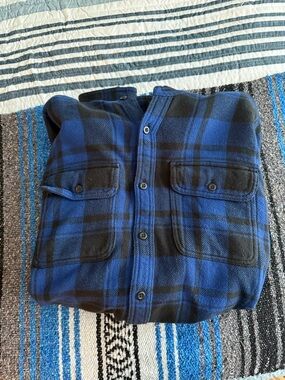 Urban Outfitters Blue and Black Plaid Shirt Jacket